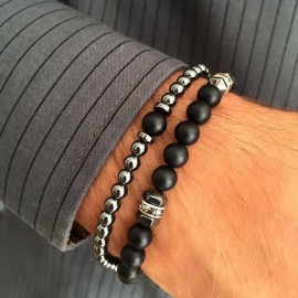 bracelet homme duo perles