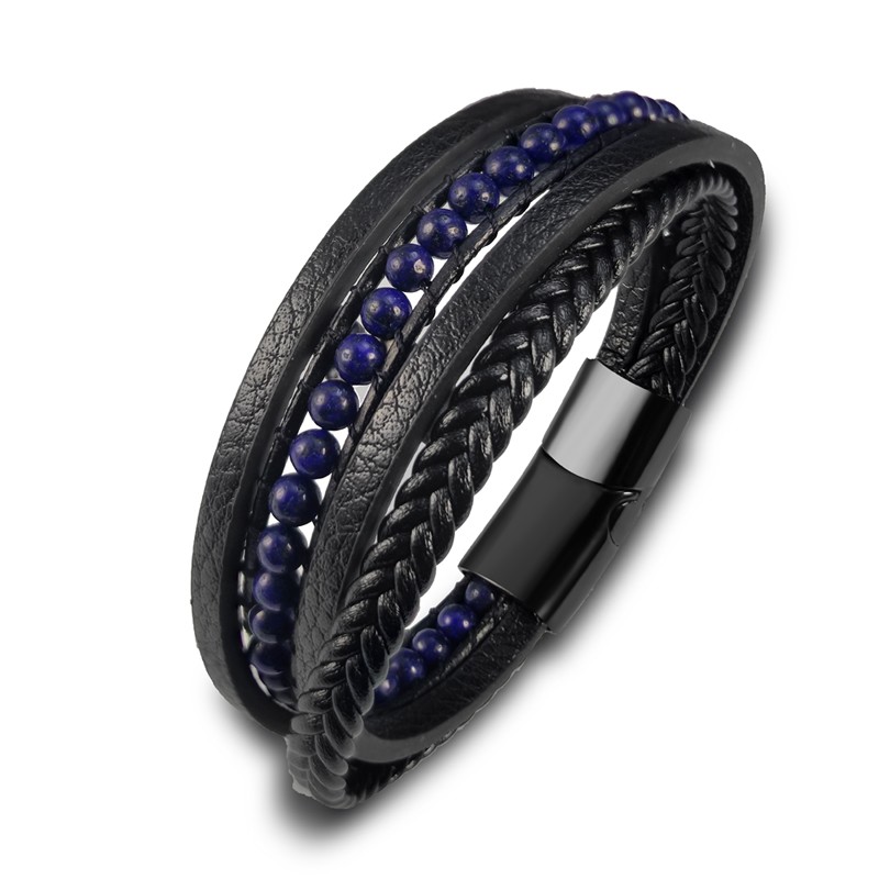 Bracelet Homme All Blacks 682299 - Cuir Bleu sur Bijourama, référence des bijoux  Homme en ligne