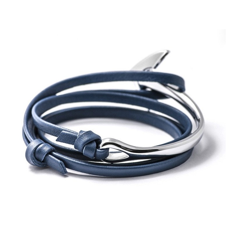 bracelet cuir bleu nuit - Bracelets- homme.com